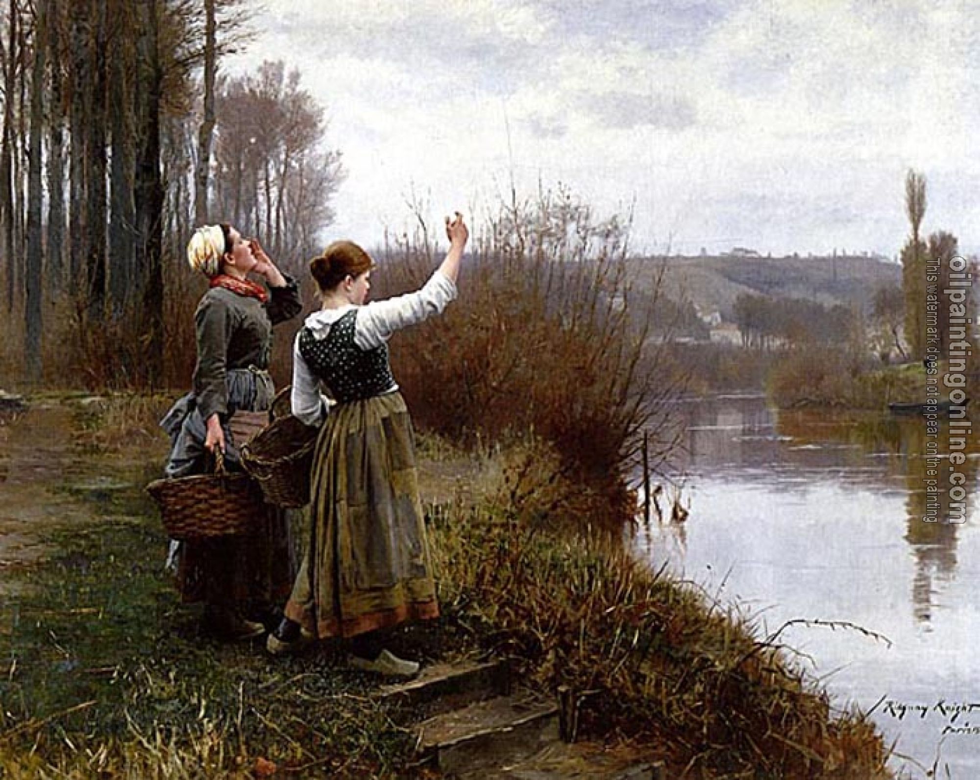 Daniel Ridgway Knight - Hailing the Ferryman